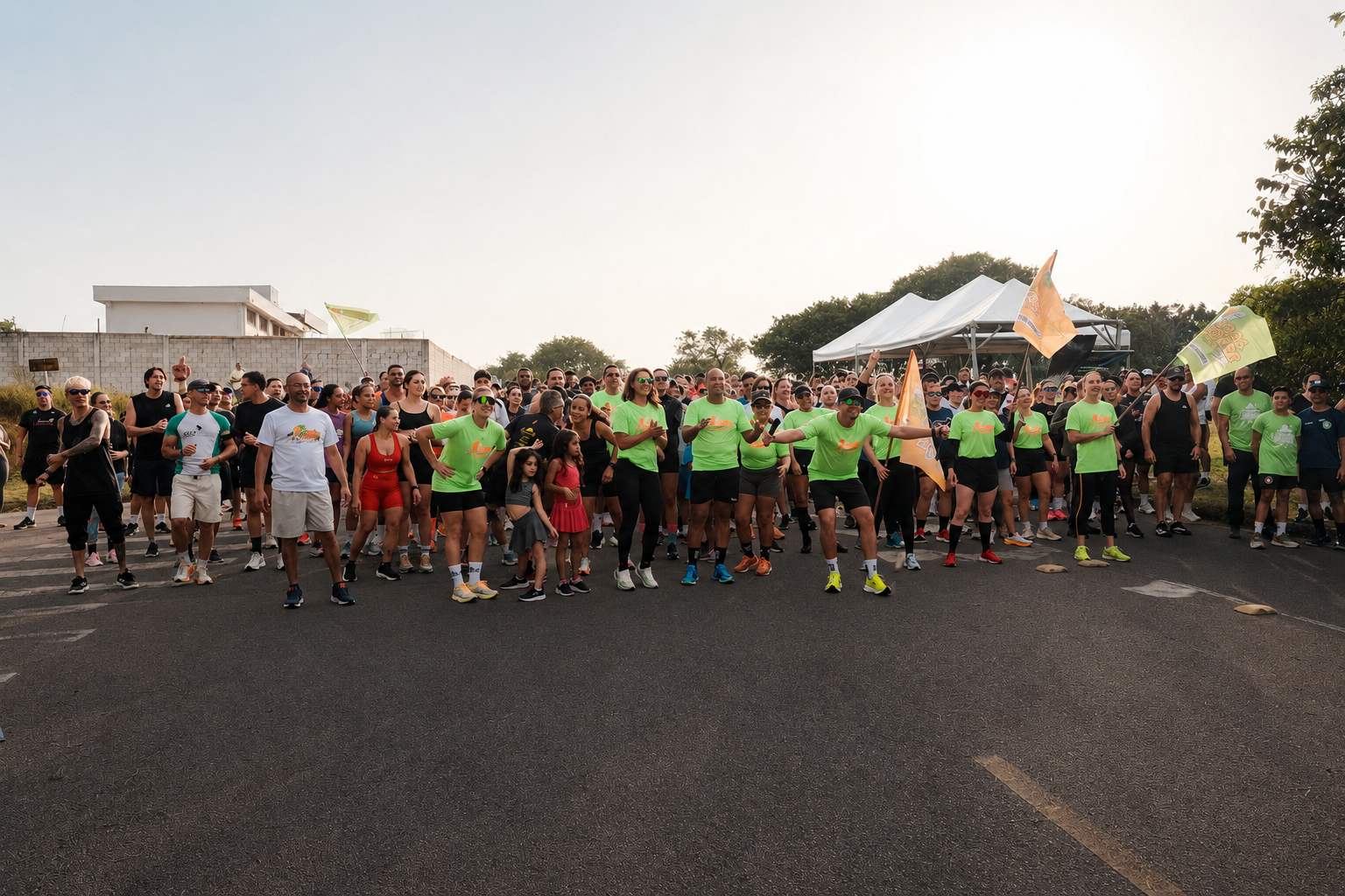 Largada do Treinão Bora Correr Jundiaí com centenas de participantes na avenida